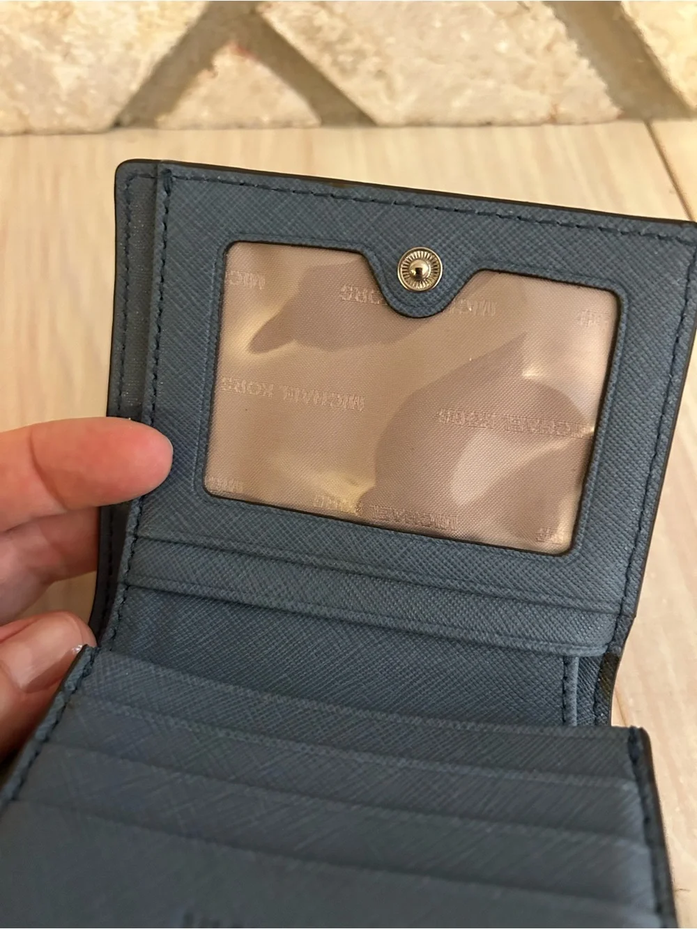Michael Kors Men's Slate Blue Saffiano Leather Card Holder